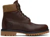 Timberland Burgundy Heritage 6-inch Lace-up Waterproof Boots In Red