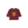 Timberland Burgundy T-shirt For Baby Boy With Tree Print In Bordeaux