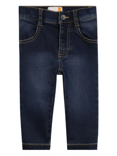 Timberland Babies' Button-fly Denim Trousers In Blue