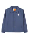 Timberland Button Logo Jacket In Blue