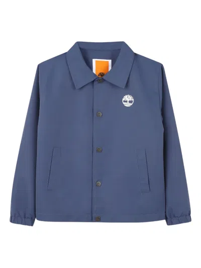 Timberland Kids' Button Logo Jacket In Blue
