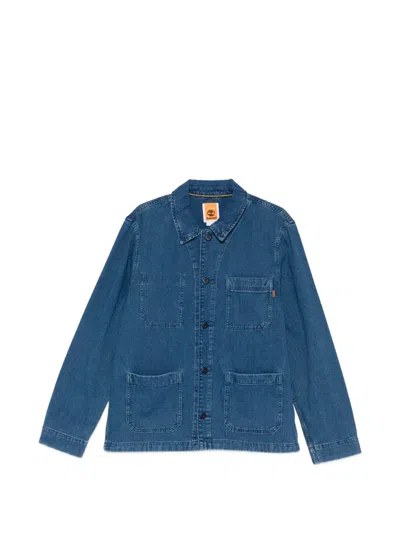 Timberland Button Pocket Shirt In Blue