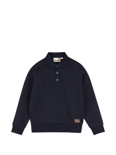 Timberland Kids' Button-collar Sweater In Blue