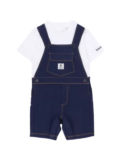 Timberland Babies' Buttoned Pocket Dungarees In Blue