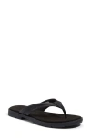 Timberland Calista Bay Flip Flop In Black Full Grain