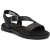 Timberland Bay Backstrap Sandal Buckle Detail In Black Full Grain