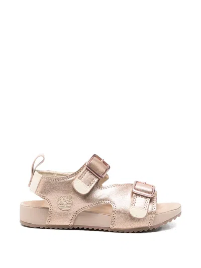 Timberland Castle Island Buckle Leather Sandals In Pink