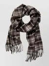 Timberland Checkered Scarf Fringed Edges In Multi