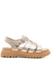 Timberland Fisherman Sandal With Caged Design And Chunky Sole In Gold