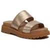 Timberland Clairemont Way Slide Sandal In Gold Metallic
