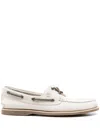 Timberland Boat Moccasin With Eyelet Stitch Detailing In White