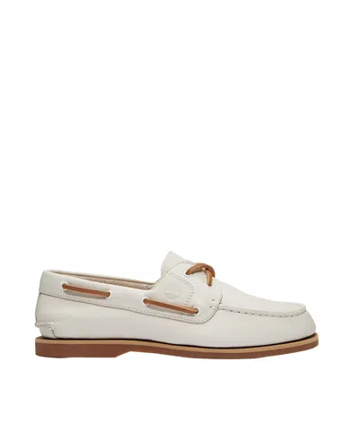 Timberland Classic Boat Shoe Natural Full Grain In White