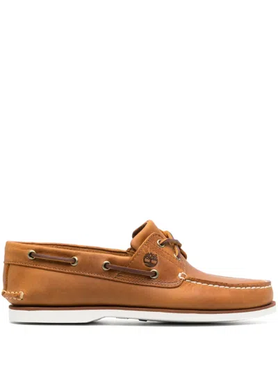 Timberland Boat Shoes Two Eyelets Rubber Sole In Brown