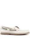 Timberland Boat Moccasin With Eyelet Stitch Detailing In White