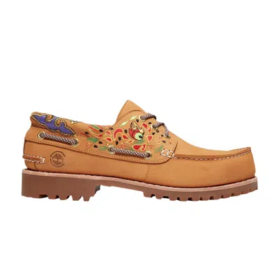 Pre-owned Timberland Clot X 3-eye Lug Handsewn Boat Wide 'wheat' | Tan | Men's Size 8.5 In Brown
