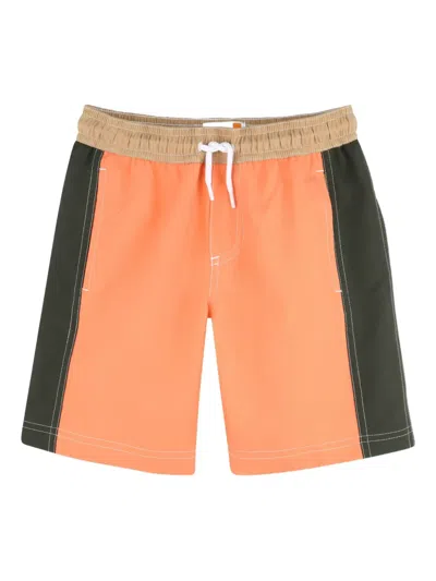 Timberland Colour-block Swim Shorts In Red