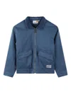 Timberland Corduroy-collar Zip-front Jacket In Blue