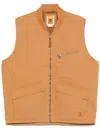 Timberland Beige Jacket With Zip Front And Stand-up Collar In Neutrals