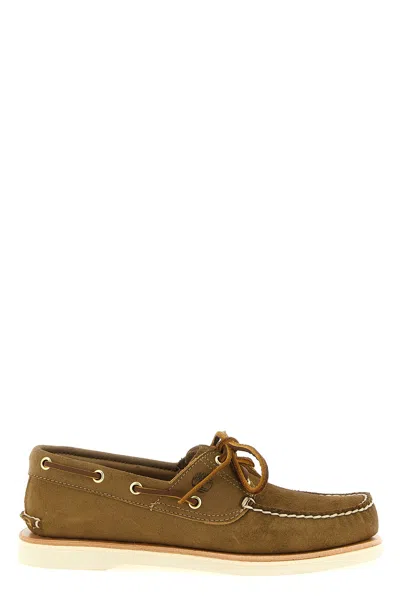Timberland Boat Shoes Contrast Stitching Eyelet Detailing Rubber Sole In Multi