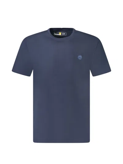Timberland Crew-neck Logo-embroidered T-shirt In Blue