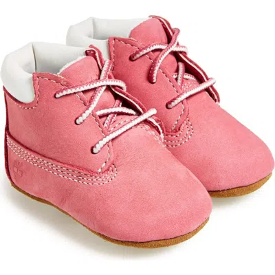 Timberland Crib Bootie With Hat In Pink