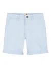 Timberland Cuffed Cotton Shorts In Blue