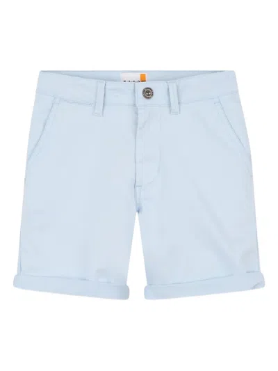 Timberland Kids' Cuffed Cotton Shorts In Blue