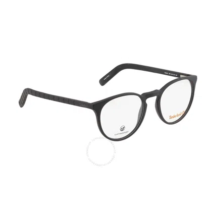 Timberland Demo Round Eyeglasses Tb1681 002 52 In Black