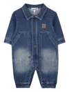 Timberland Denim Patch-pocket Romper In Blue