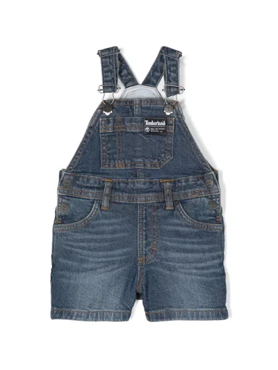 Timberland Babies' Denim Short Dungarees In Blue