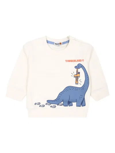 Timberland Babies' Dinosaur-print Sweatshirt In Neutral