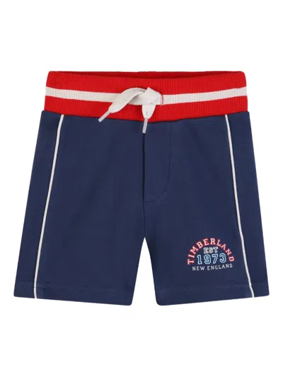 Timberland Babies' Drawstring Contrast-trim Shorts In Blue