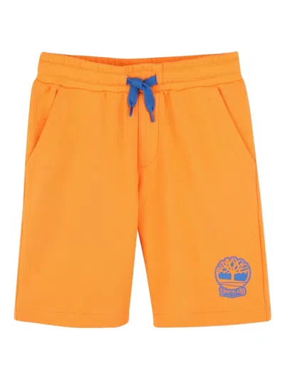 Timberland Drawstring Logo Casual Shorts In Orange