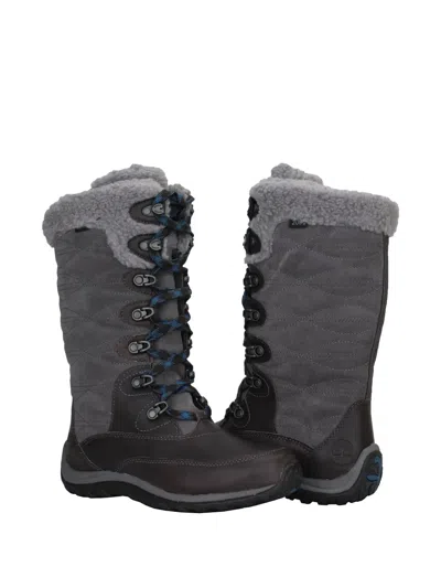 Timberland Earthkeepers Quilted Shearling-trim Boots In Gray