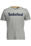 Timberland Eco-conscious Gray Cotton Tee With Logo Print In Gray