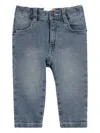 Timberland Embroidered-logo Denim Trousers In Blue