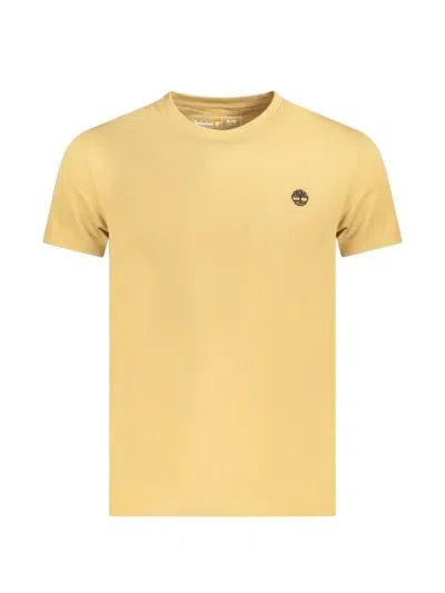 Timberland Embroidered-logo Cotton T-shirt In Yellow