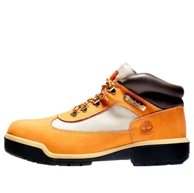 Timberland Wheat Nubuck Waterproof Bt-field Re-engineered Field Boots In Orange
