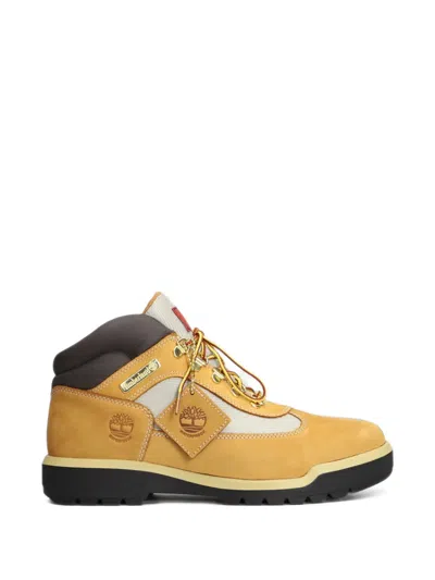 Timberland Field Logo-debossed Panelled Boots In Neutral