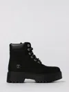 Timberland Stone Street Leather Platform Ankle Boots In Black