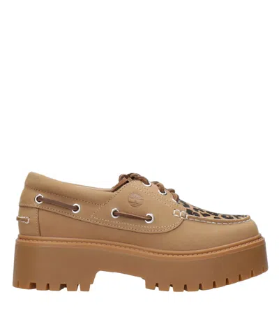 Timberland Flat Shoes Beige In Brown