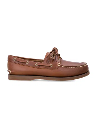 Timberland Boat Shoes Two Eyelets Round Toe Stitching In Brown