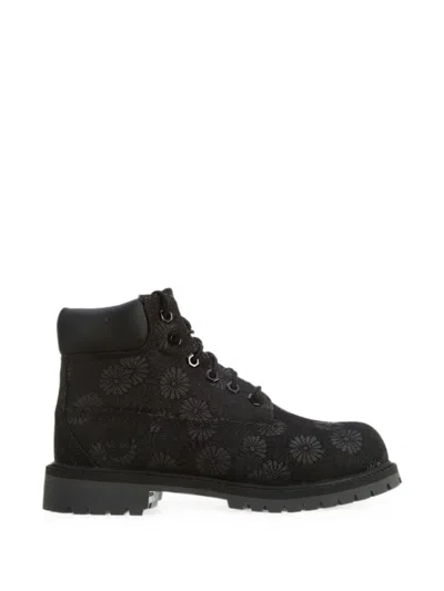 Timberland Kids' Floral-print Ankle Boots In Black