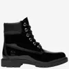 Timberland Glossy Leather Boots In Black