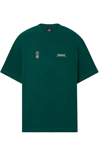 Timberland Graphic Cotton T Shirt In Green