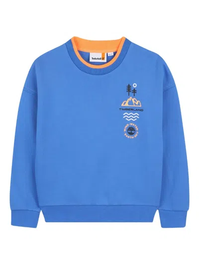 Timberland Kids' Graphic Crew-neck Sweatshirt In Blue