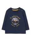 Timberland Graphic-print Long-sleeve T-shirt In Blue