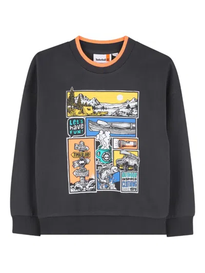 Timberland Kids' Graphic-print Sweatshirt In Gray