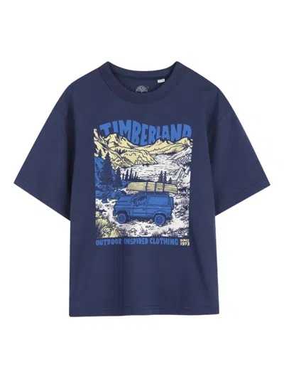 Timberland Kids' Graphic-print T-shirt In Blue