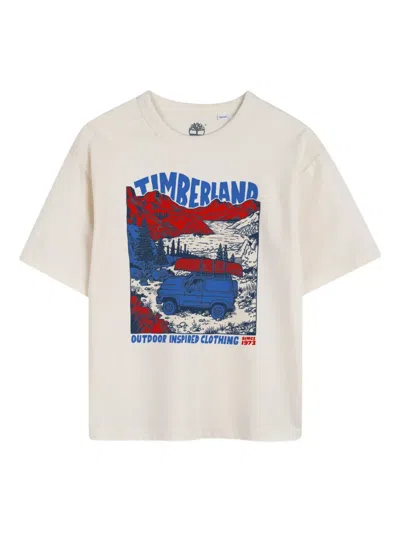 Timberland Kids' Graphic-print T-shirt In Neutral